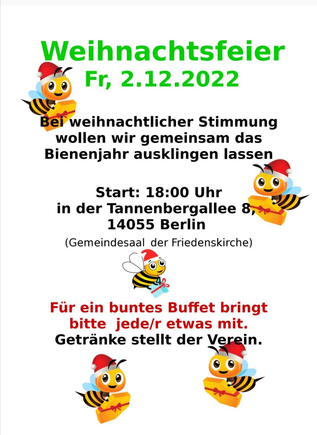 Weihnachtsfeier Imkerverein Charlottenburg-Wilmersdorf